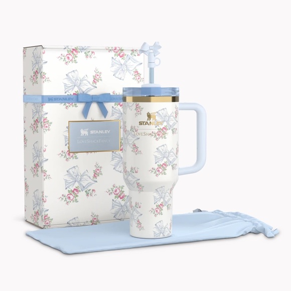 NWB~ THE STANLEY X LOVESHACKFANCY HOLIDAY QUENCHER | 40 OZ ROSA BEAUX BLUE - Picture 3 of 7